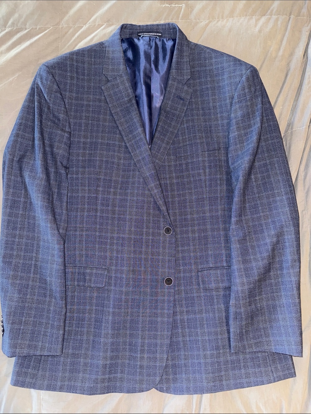 Tommy Hilfiger Navy Blue Windowpane Sport Coat